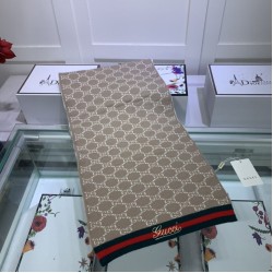 Replica Sciarpa cashmere jacquard 30 x 190 Marrone Griffate