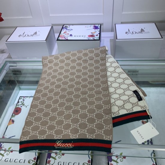 Dupe Sciarpa cashmere jacquard 30 x 190 Marrone imitazioni perfette Replica Sciarpa cashmere jacquard 30 x 190 Marrone Griffate