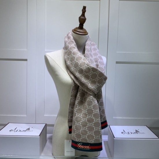 Dupe Sciarpa cashmere jacquard 30 x 190 Marrone imitazioni perfette Replica Sciarpa cashmere jacquard 30 x 190 Marrone Griffate