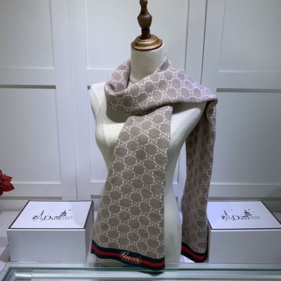 Dupe Sciarpa cashmere jacquard 30 x 190 Marrone imitazioni perfette Replica Sciarpa cashmere jacquard 30 x 190 Marrone Griffate