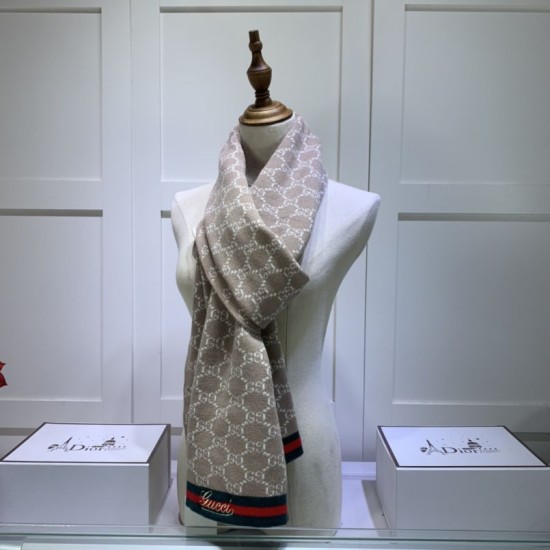 Dupe Sciarpa cashmere jacquard 30 x 190 Marrone imitazioni perfette Replica Sciarpa cashmere jacquard 30 x 190 Marrone Griffate