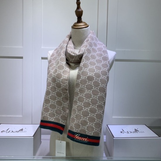 Dupe Sciarpa cashmere jacquard 30 x 190 Marrone imitazioni perfette Replica Sciarpa cashmere jacquard 30 x 190 Marrone Griffate