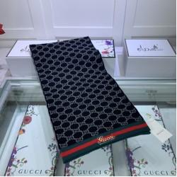 Replica Pari Sciarpa cashmere jacquard 30 x 190 blu scuro Griffate