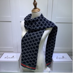 Replica Pari Sciarpa cashmere jacquard 30 x 190 blu scuro Griffate