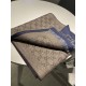 Replica Sciarpa in cashmere jacquard GG 23 x 180 blu scuro Griffate