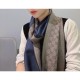 Replica Sciarpa in cashmere jacquard GG 23 x 180 blu scuro Griffate
