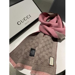 Pari Sciarpa in cashmere jacquard con motivo GG 23 x 180 Rosa