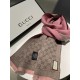 Replica Pari Sciarpa in cashmere jacquard con motivo GG 23 x 180 Rosa Griffate