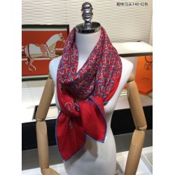 Hermes divertente scialle di seta cashmere testa di cavallo 140 rosso Hermes divertente scialle di seta cashmere testa di cavallo 140 rosso