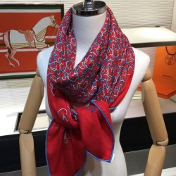 Replica Hermes divertente scialle di seta cashmere testa di cavallo 140 rosso Griffate